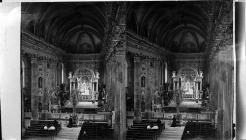 Interior of Basilica Ste. Anne de Beaupre, the famous cathedral and shrine near Quebec