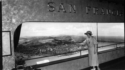 California Exhibit, A Century of Progress, 1933. [Aerial of San Francisco and surrounding hills.]