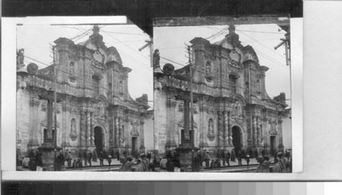 Sunday morning before the superb old Spanish church, La Compania, Quito, Ecuador