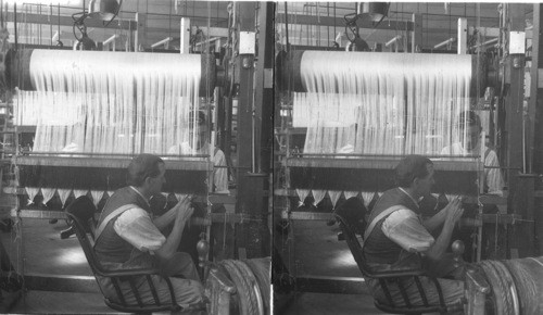 "entering," a process that requires skill and patience; silk weaving plant, new jersey