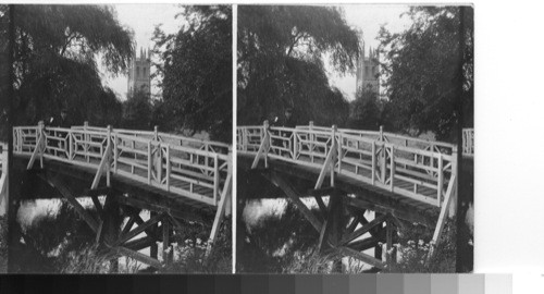 Magdalen College and (man ?) Cherwell Bridge, Oxford, Eng