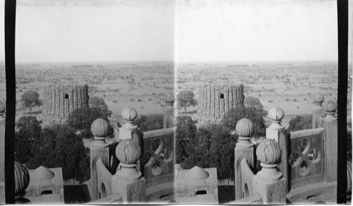 Panorama from the Kutub Minar, North towards Delhi. India