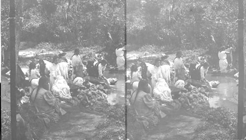 Natives Washing Clothes Near Orizaba, Mexico