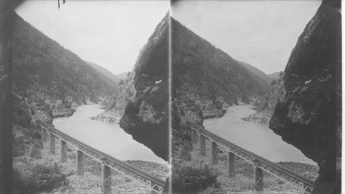 White Creek Bridge and the Three Tunnels. Canadian Pacific R.R. Canada - Fraser Canyon