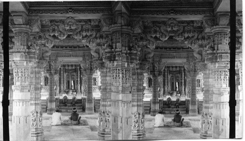 The Court and portico to entrance to central shrine - Nemnanth, Dilwarra. India