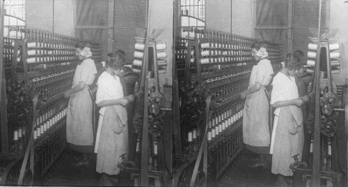 Machines that double and spin for the warp, silk throwing plant, Paterson, N.J. U.S