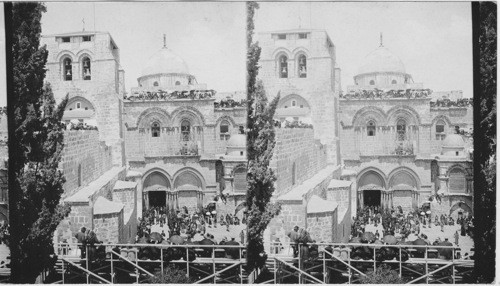 Easter Procession entering the Church of Holy Sepulchre. Jerusalem. Palestine