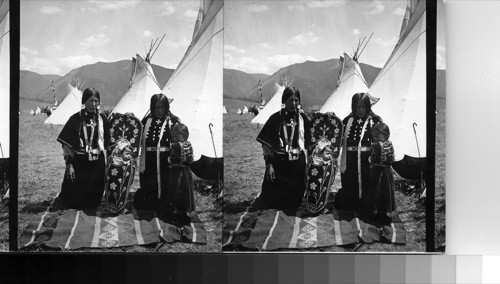 Two Squaws & Papoose. Salish Indians - 1909