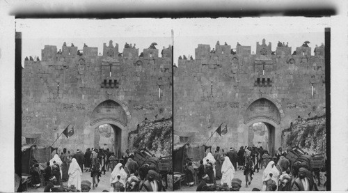 St. Stephen’s Gate, eastern entrance to Jerusalem. Palestine