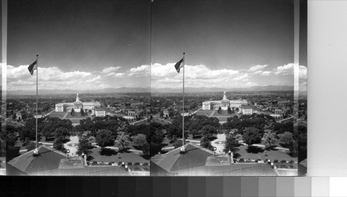 City Hall and Plaza from State Capitol, Denver, Colo