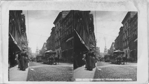 Washington St., Old South Church in distance