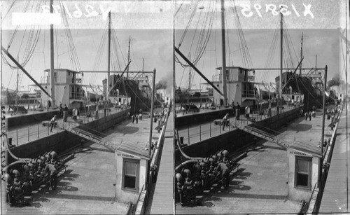 Loading Oil Tanker with Bulk Cargo, Gulf Refinery Dock, Port Arthur, Texas