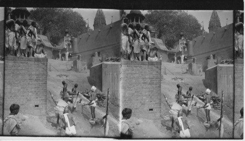 Funeral Pyres. Benares. India