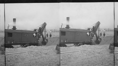 A Steam Shovel at Work Excavating for Foundation, Steel Works, Gary, Ind