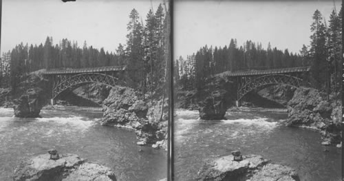 Old Wooden Arch Bridge Over Branch of the Yellowstone River Neat Grand Canyon