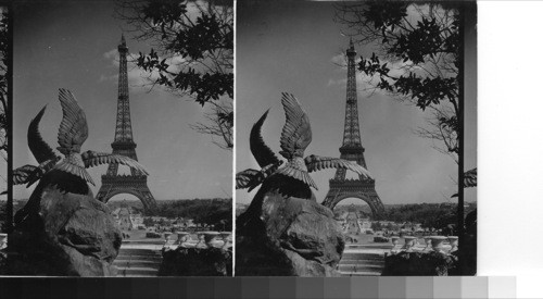 Champs de Mars and the Eiffel Tower from the Trocadero Palace. Paris