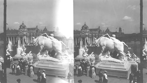 Magnificent Palace of Electricity, looking from Cascade Gardens. La. Pur. Expo., St. Louis, Missouri