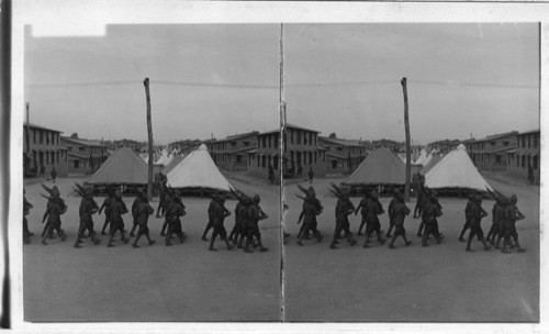 American. Camp scene. a vista of tents and barracks at Camp Dix, N.J