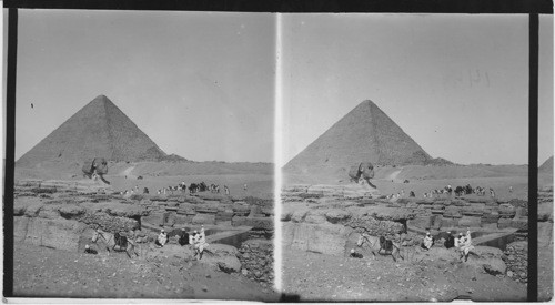 Ruins of Granite Temple, Sphinx and Pyramid, Gizeh, Egypt