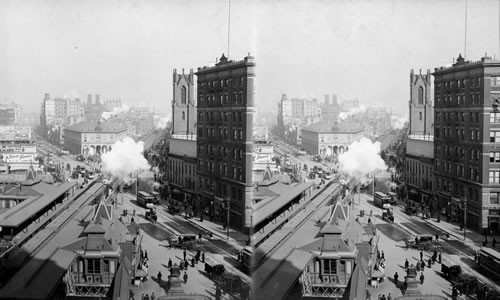 Scene in N.Y. City. N.Y. Elevated Road