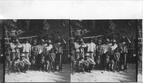 Group of San Blas Indians and Native Houses