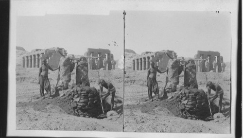 Temple of Ramesseum. Thebes. (A well in the desert grounds). Egypt