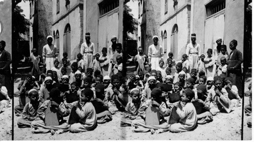 Arab pupils and Teachers, Alexandria, Egypt