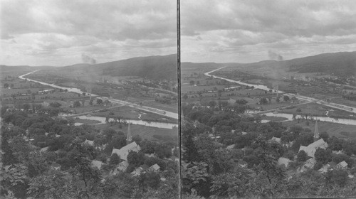 View of Old Canal and Six Miles of Barge Channel, Whitehall, N.Y