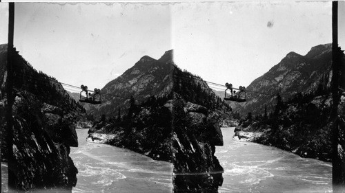 Cable Car Crossing the Fraser River Near Yale, Canada