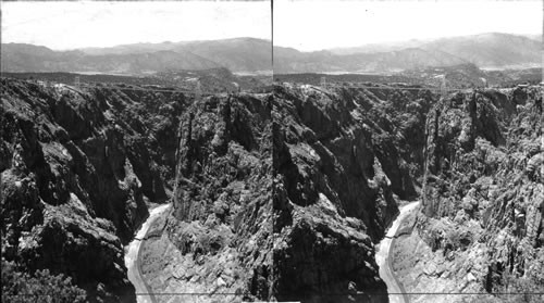 The World's Highest Suspension Bridge Spanning the Royal Gorge, near Canon