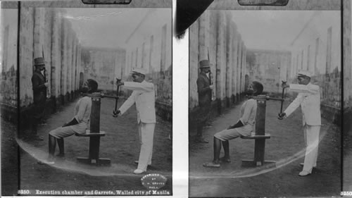 Execution Chamber and Garrot, Manila. War view, 1899