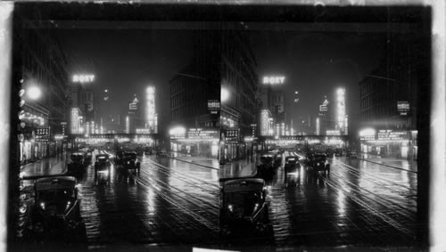 A Rainy Night on Broadway, Looking towards Times Square from 54th St., N.Y. City. Replacing W29592