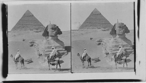 The Great Sphinx and Pyramid of Chefren, Egypt. Second