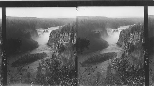 Kaministogkwia River and Lovely Kakabeka Falls Near Fort William, Ontario, Canada