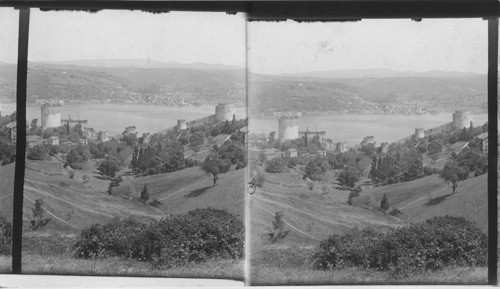 A Glimpse of Two Continents- Castle Rumili Hissar, the Bosporus, and the Asiatic Shore from the European Side. Constantinople