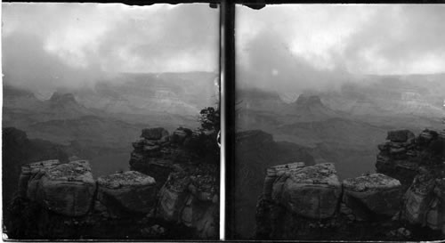 When the storm clouds hang low - looking across Grand Canyon from Bright Angel