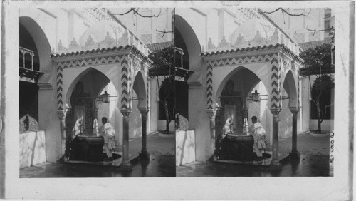 Fountain in courts of Grand Mosque Dans la rue city of Algiers