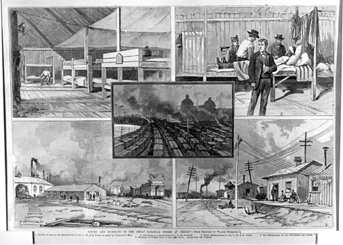 Scenes and Incidents of Great Railroad Strike at Chicago - 1888