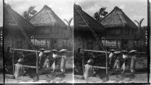 Native Method Of Rope Making. Philippines