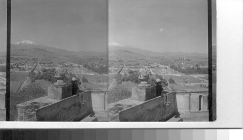 West over town to Ixtac Peak, Cholula, Mexico