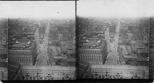 Upper Broadway and 7th Ave. From Roof Of Times Bldg. (Astor Hotel On Left) N.Y