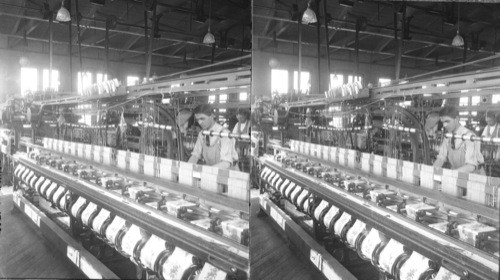 Weaving soft taffeta ribbons with printed ward and plain wool, Paterson, N.Jersey. U.S