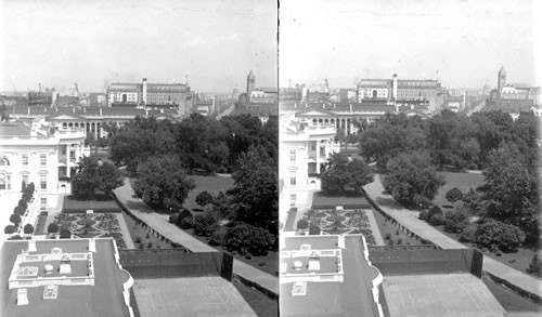 The White House (south front) The Treasury. The New P.O. Penn. Ave. and the Capitol S.E. from Navy Department