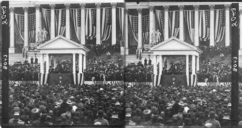 President delivering Inaugural Address. Inauguration of McKinley, 1901. Washington, D.C