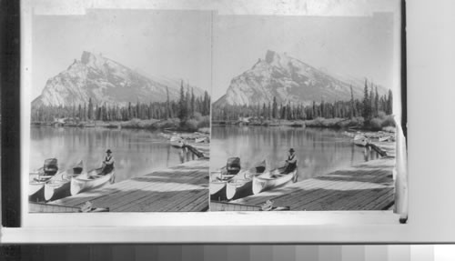 Alberta - Mt. Rundle (9,798 feet) one of Canadian giant rockies. Banff. Canada