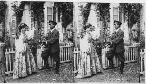 A Russian Gentlemen and lady - at Russian hospice - Jerusalem. Palestine