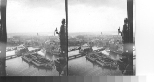 Stockholm from tower of city hall, Stockholm, Sweden. 7/37- Buildings in middle of stream have been torn down