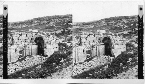 Old Temple of the Crusaders, erected 12th Cent. on more ancient ruins, at Amwas (Emmaus) Palestine