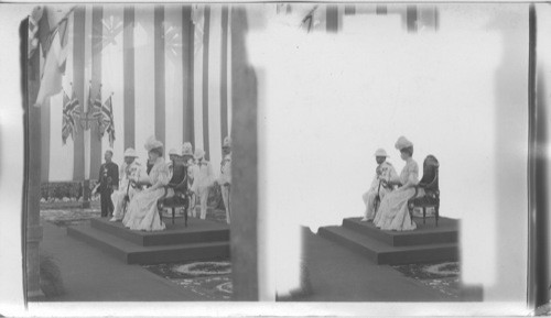 Prince of Wales. India. H.R.H. Receiving the municipal address. Mandalay