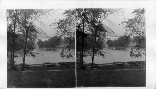 Cleveland, Ohio. Looking across lagoon. Wade Park toward Art Museum. Cleveland, O